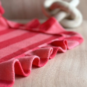 Personalised Cashmere Frill Baby Blanket, 5 of 8