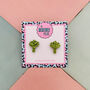 Green Broccoli Glitter Resin Stud Earrings, thumbnail 1 of 4