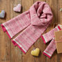 Ladies Pink Scarf And Mitten Gift Set, thumbnail 1 of 5