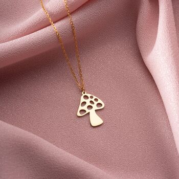 Sterling Silver Mushroom Necklace, 7 of 9