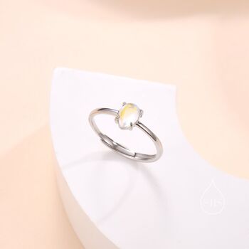 Sterling Silver Moonstone Droplet Ring In Sterling Silver, 4 of 12