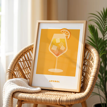Aperol Spritz Print, Pink And Orange Art, Cocktail Print, 7 of 8