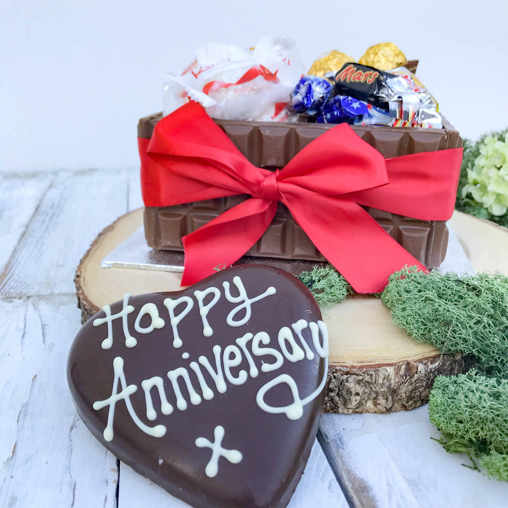 anniversary chocolate gift box by sweet trees