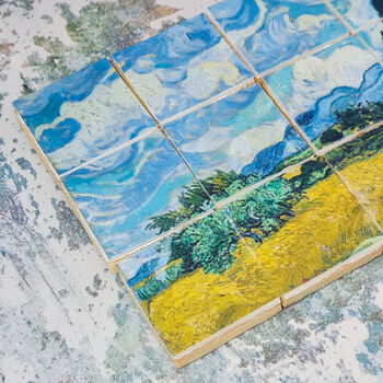 Van Gogh 'Cypresses' Tiles Biscuits Gift Set, 12 Pieces, 9 of 11