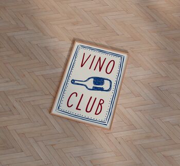 Vino Club Wall Art Print Happy Hour Kitchen Disco, 2 of 7
