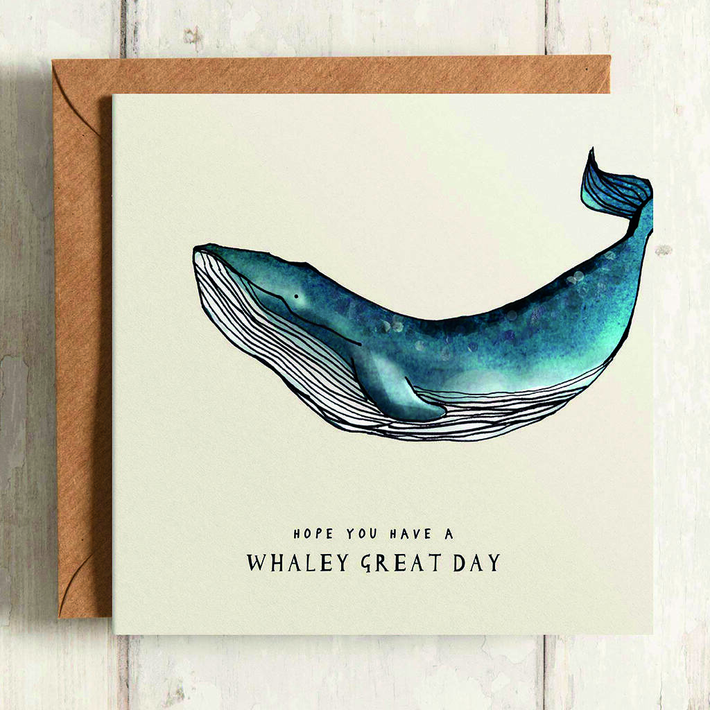 Whale Birthday Card By Katie Cardew | notonthehighstreet.com