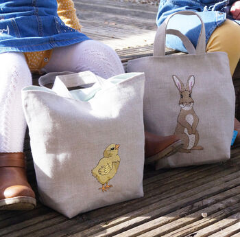 Embroidered Little Chick Easter Egg Hunting Bag, 6 of 6