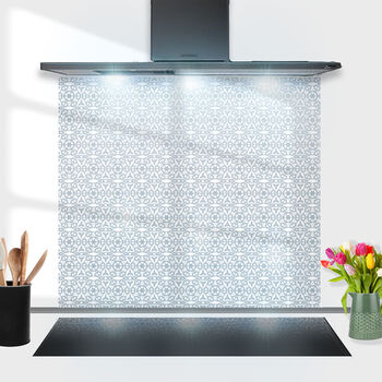 Grey 'Carved Stonework' Toughened Glass Splashback, 3 of 9