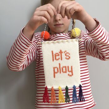 'Let's Play' Knitted Wall Hanging, 3 of 4