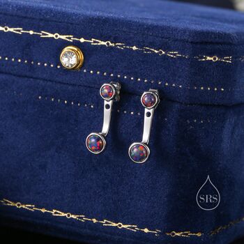 Sterling Silver Black Opal Ear Jacket, 2 of 11