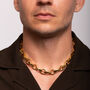 Octagon Link Chunky Gold Chain Necklace In 18 K Gold Plating, thumbnail 2 of 11