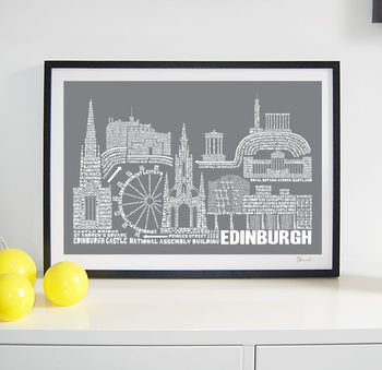 Edinburgh Skyline Typography Print, 6 of 9