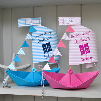 Personalised Age Birthday Sail Boat Card, 4 of 11