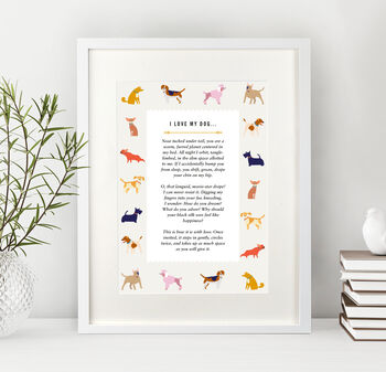 I Love My Dog Poem Print By Over & Over | notonthehighstreet.com