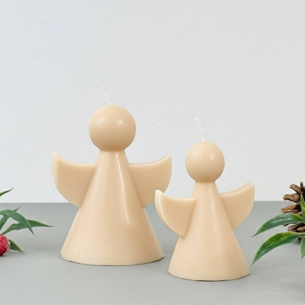 Beige Angel Candle And Angel Gift, 1 of 10