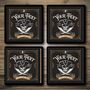 Personalised Bar Runner And Coasters Jolly Roger, thumbnail 3 of 8