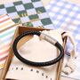 Men's Personalised Engraved Polished Leather Bracelet, thumbnail 1 of 12