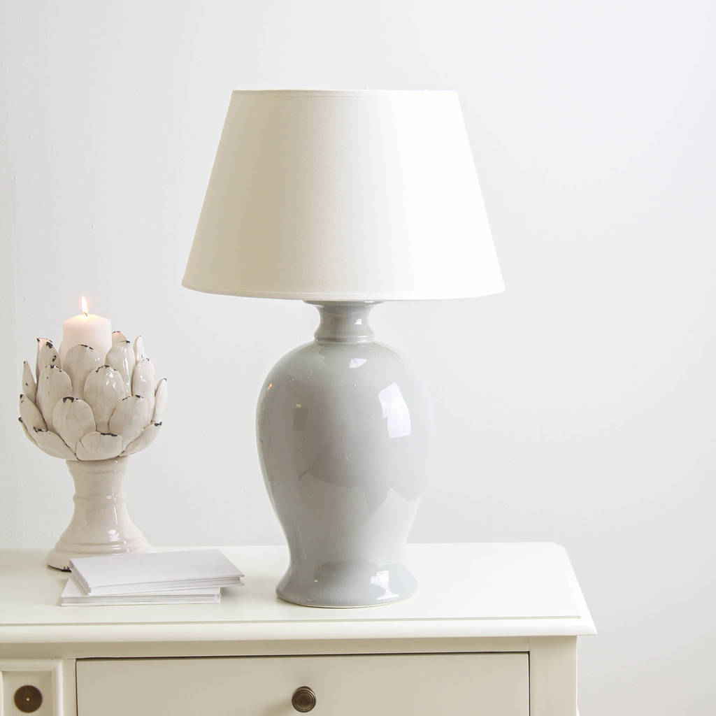 pale grey ceramic table lamp by marquis & dawe | notonthehighstreet.com