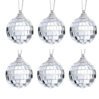 Mini Mirror Ball Baubles Set Of Six, 2 of 2