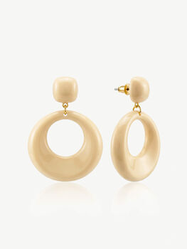Cream Statement Drop Earrings, 2 of 5