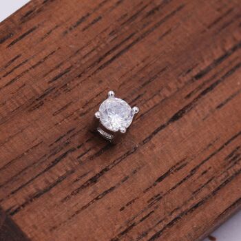 Sterling Silver Extra Small Cz Stud Earrings, 5 of 12