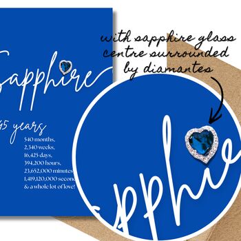 Sparkly Sapphire Anniversary Heart Card, 4 of 12