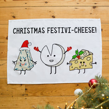 Funny Cheese Christmas Tea Towel, 3 of 4