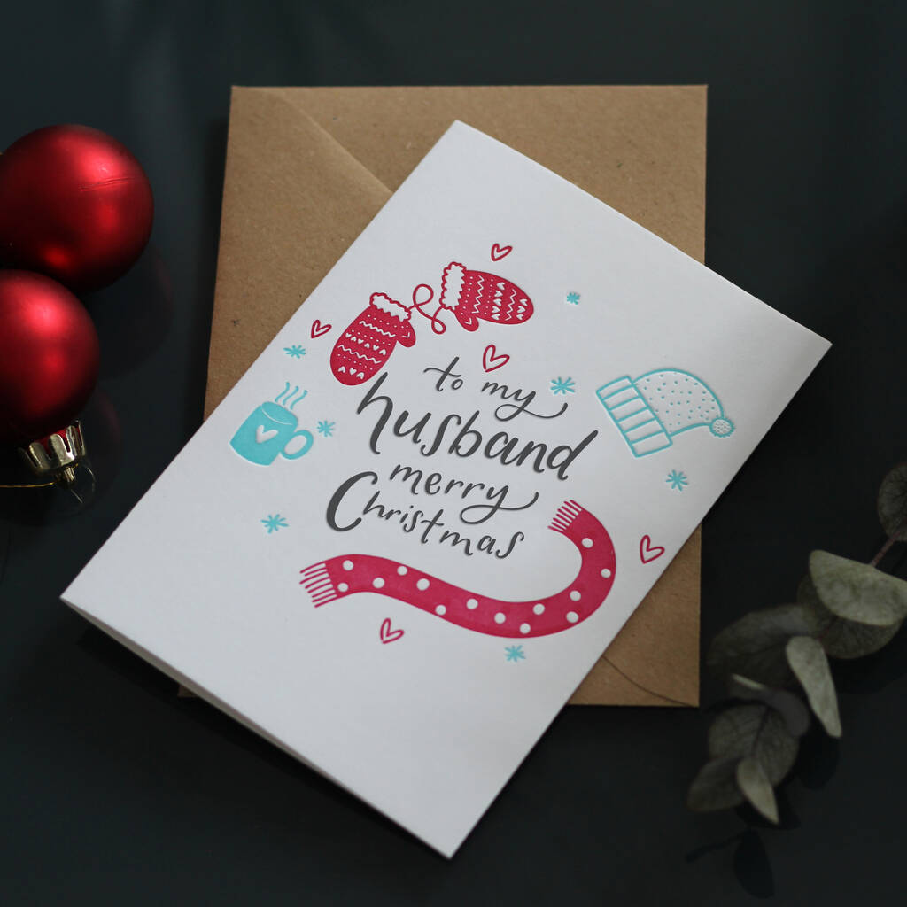 'To My Husband Merry Christmas' Card By Hunter Paper Co