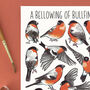 Bullfinches Wildlife Watercolour Postcard, thumbnail 3 of 6