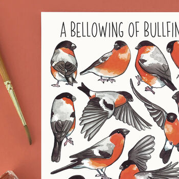 Bullfinches Wildlife Watercolour Postcard, 3 of 6