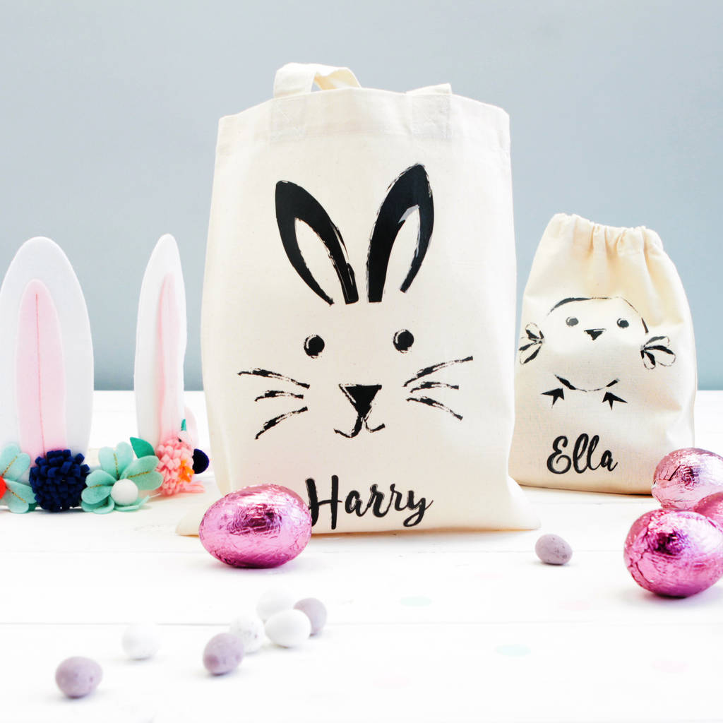 Personalised Sketch Bunny Or Chick Bag, 1 of 3