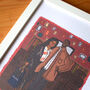 Personalised Couples Portrait Scene Illustration, thumbnail 7 of 12