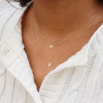 9ct Gold Mini Initial Necklace, 3 of 7