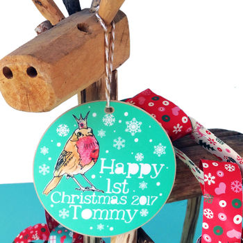 Personalised Baby's First Christmas Tree Decoration, 3 of 3