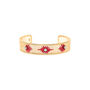 C Shape Bangle Gold Pated And Red, thumbnail 2 of 4