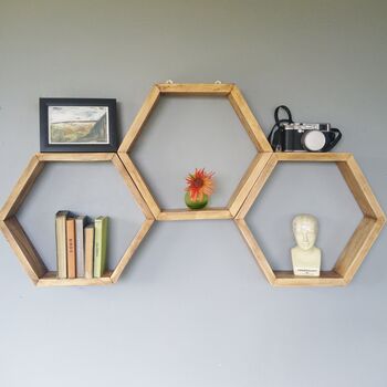Hexagon Wooden Shelf, 9 of 9