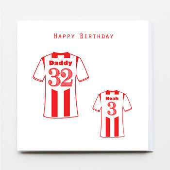 Happy Birthday Family Football Shirt Greeting Card, 2 of 3