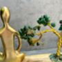 Zen Yoga Pose Sculpture With Tree Of Life Statue Gift Padmasana Lotus Pose, thumbnail 7 of 8