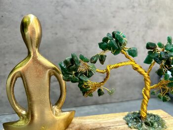 Zen Yoga Pose Sculpture With Tree Of Life Statue Gift Padmasana Lotus Pose, 7 of 8