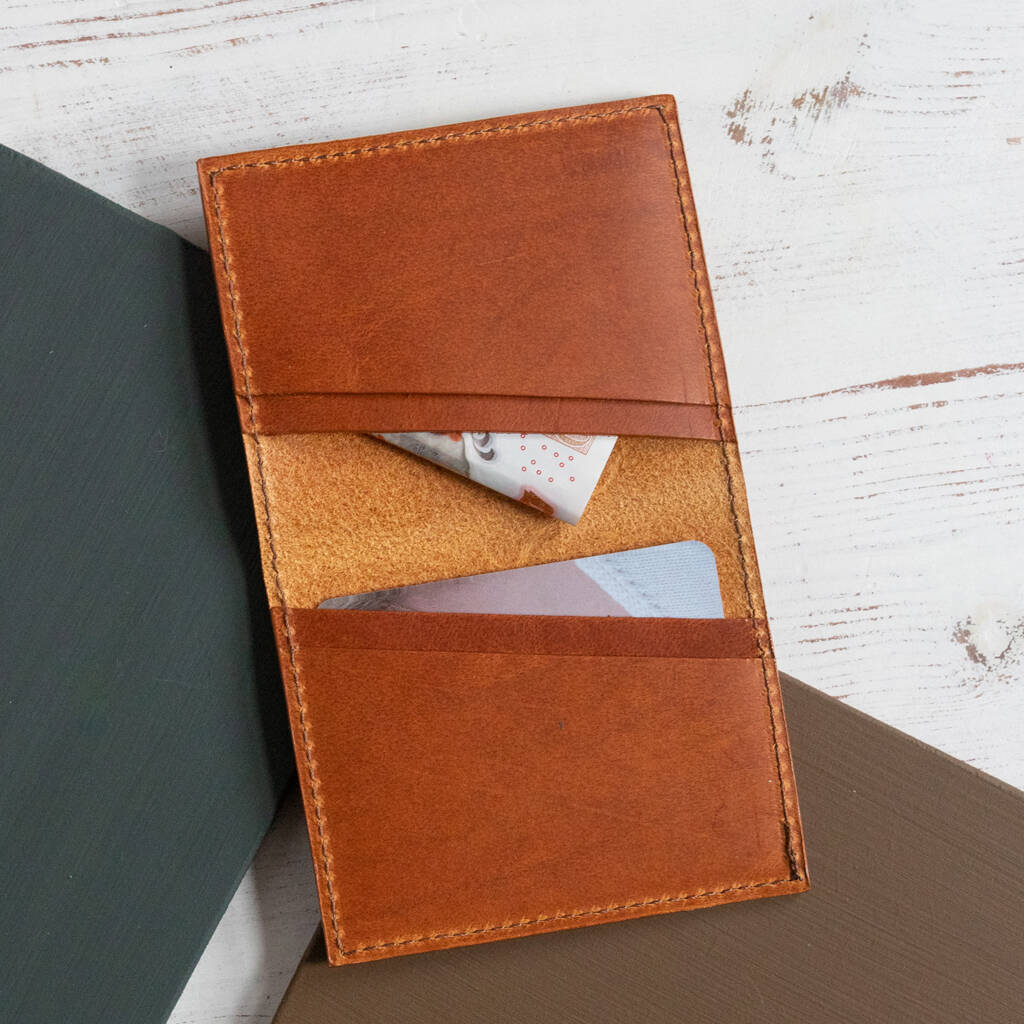 Personalised Leather Card Wallet By Williams Handmade