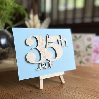 Personalised Wooden Keepsake Anniversary Meaning Card, 7 of 12