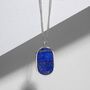 Men's Large Lapis Dog Tag Locket 925 Silver, thumbnail 2 of 7