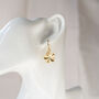 Gold Plated Flower Dangle Earrings, thumbnail 8 of 10