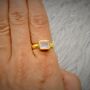 Rainbow Moonstone Gold Ring, thumbnail 9 of 12