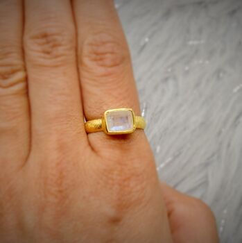 Rainbow Moonstone Gold Ring, 9 of 12