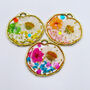 Customisable Earrings Flowers Small Circle, thumbnail 1 of 12