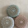 Ivory Round Handcrafted Mandala Design Clutch, thumbnail 8 of 8