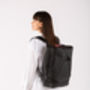 Barbican Black Unisex Leather Backpack, thumbnail 8 of 8