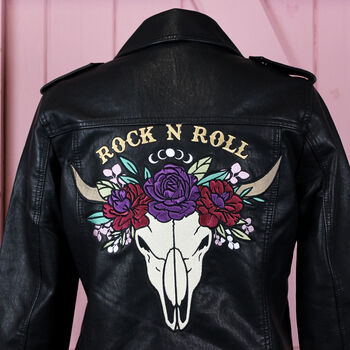 Texas Longhorn Rock N Roll Leather Jacket, 2 of 6