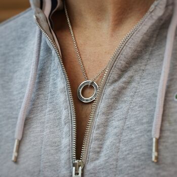 Personalised Thick Silver Washer Necklace, 3 of 5